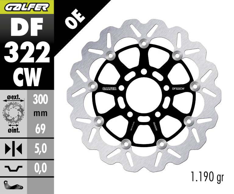 DISCO DE FRENO GALFER WAVE W DELANTERO DF322CW