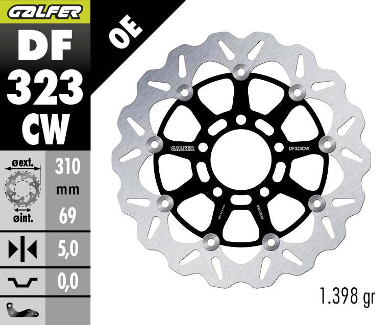 DISCO DE FRENO GALFER WAVE W DELANTERO DF323CW