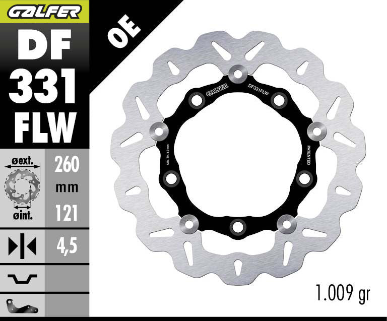 DISCO DE FRENO GALFER WAVE W DELANTERO DF331FLW