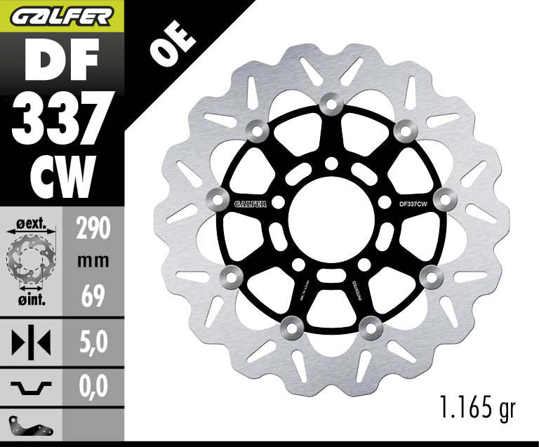 DISCO DE FRENO GALFER WAVE W DELANTERO DF337CW