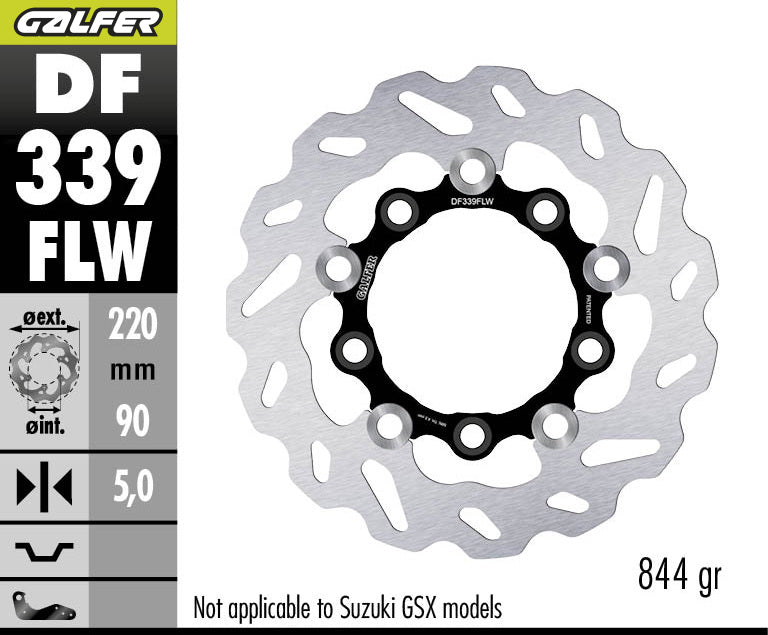 DISCO DE FRENO GALFER WAVE W TRASERO DF339FLW