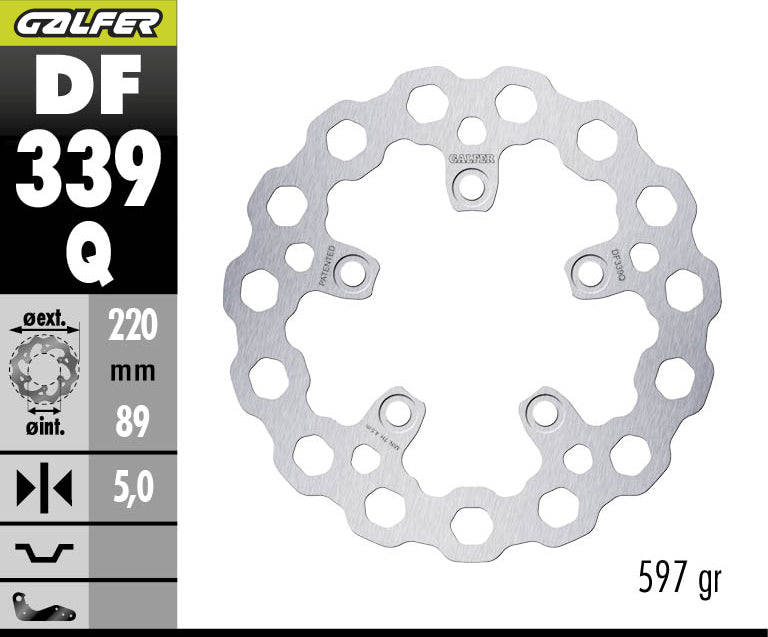 DISCO DE FRENO GALFER CUBIQ Q TRASERO DF339Q