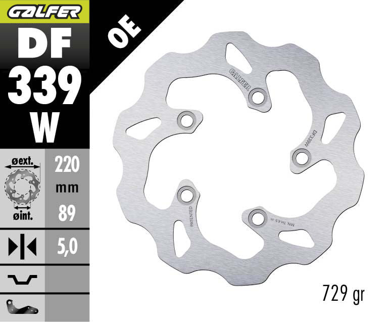 DISCO DE FRENO GALFER WAVE W TRASERO DF339W