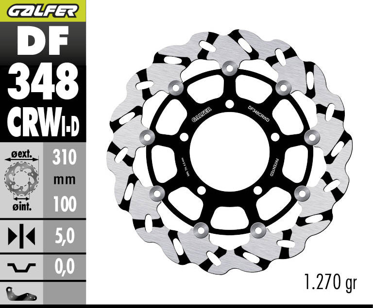 DISCO DE FRENO GALFER WAVE W DELANTERO DF348CRWD