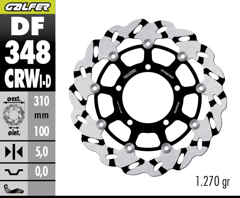 DISCO DE FRENO GALFER WAVE W DELANTERO DF348CRWI