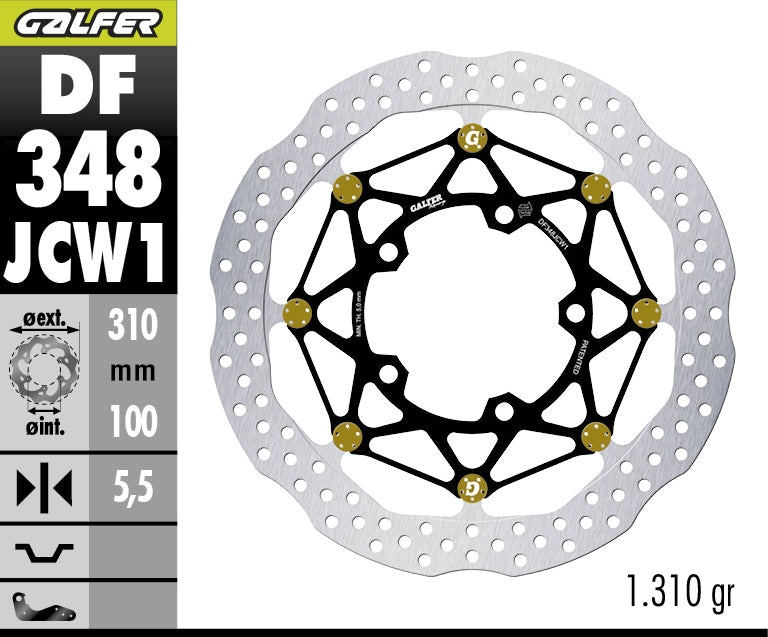 DISCO DE FRENO FLOTANTE GALFER RACING JCW1 DELANTERO DF348JCW1G03