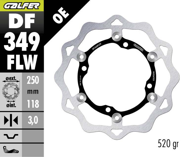 DISCO DE FRENO GALFER WAVE W DELANTERO DF349FLW