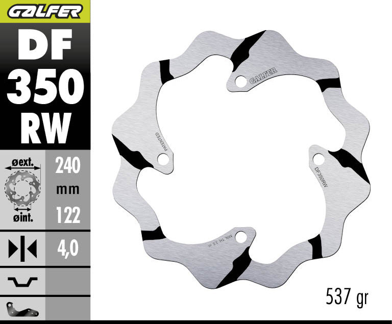 DISCO DE FRENO GALFER WAVE W TRASERO DF350RW
