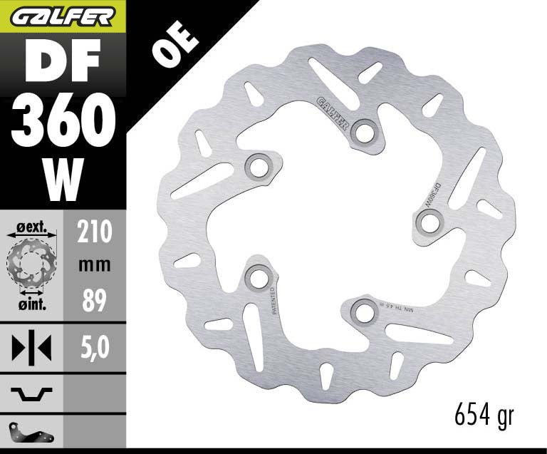 DISCO DE FRENO GALFER WAVE W TRASERO DF360W