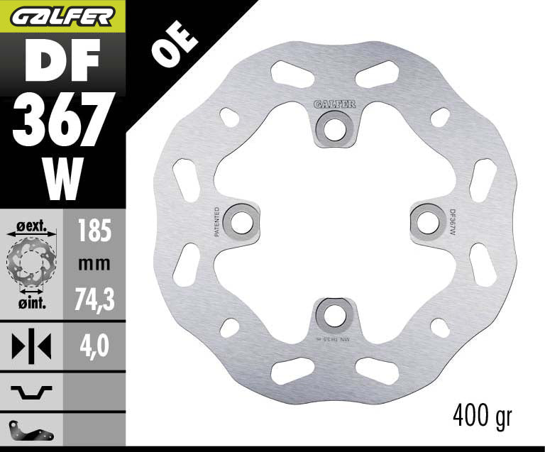 DISCO DE FRENO GALFER WAVE W TRASERO DF367W