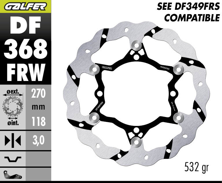 DISCO DE FRENO GALFER WAVE W DELANTERO DF368FRW