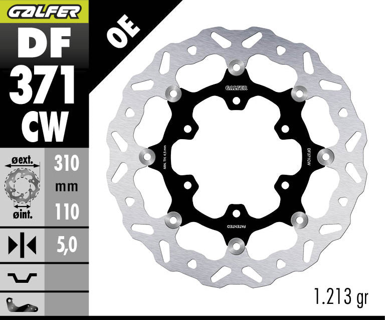 DISCO DE FRENO GALFER WAVE W DELANTERO DF371CW