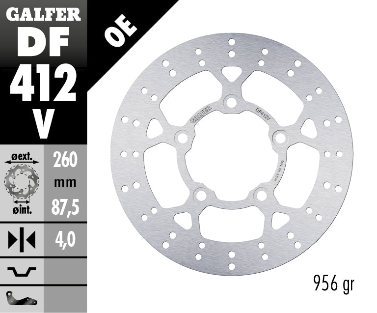 DISCO DE FRENO GALFER CIRCULAR V DELANTERO DF412V