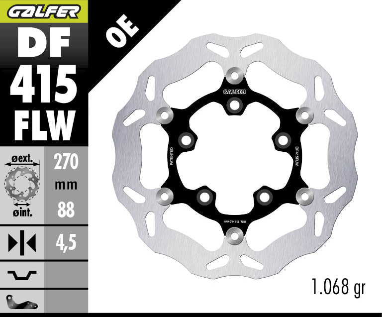 DISCO DE FRENO GALFER WAVE W DELANTERO DF415FLW