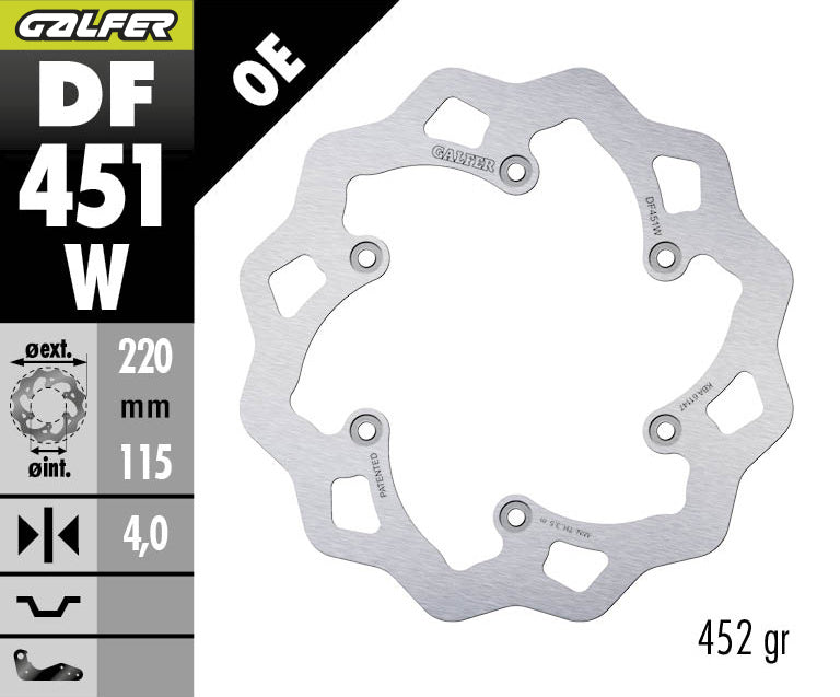 DISCO DE FRENO GALFER WAVE W DF451W
