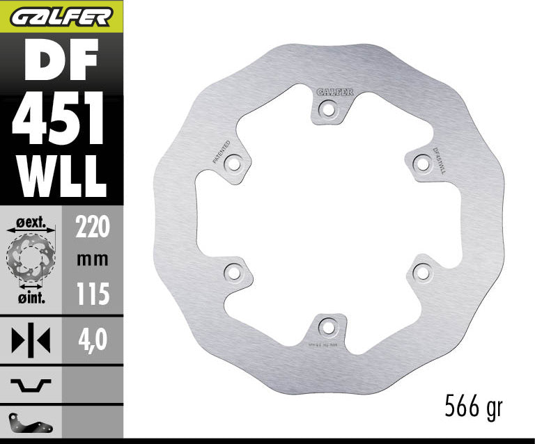 DISCO DE FRENO GALFER WAVE WLL DF451WLL