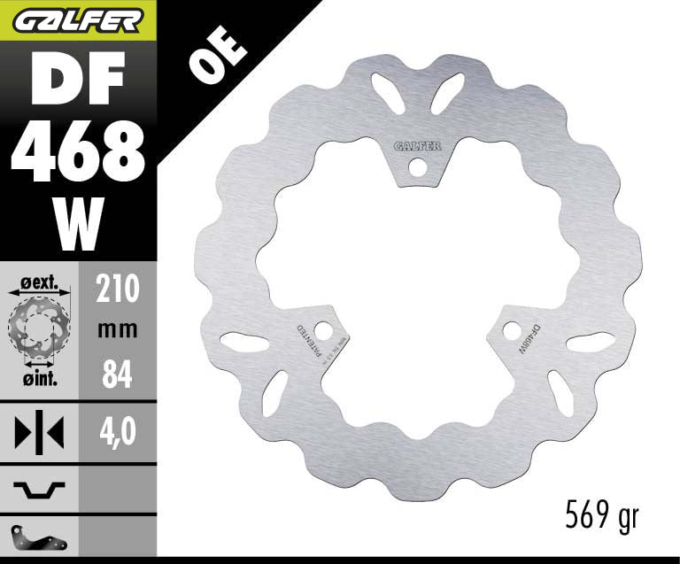 DISCO DE FRENO GALFER WAVE W TRASERO DF468