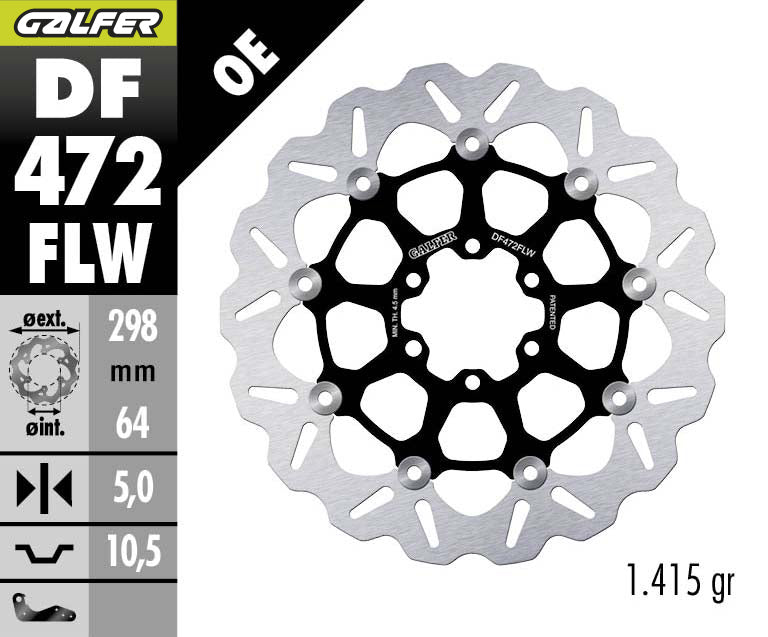 DISCO DE FRENO GALFER WAVE W DF472FLW