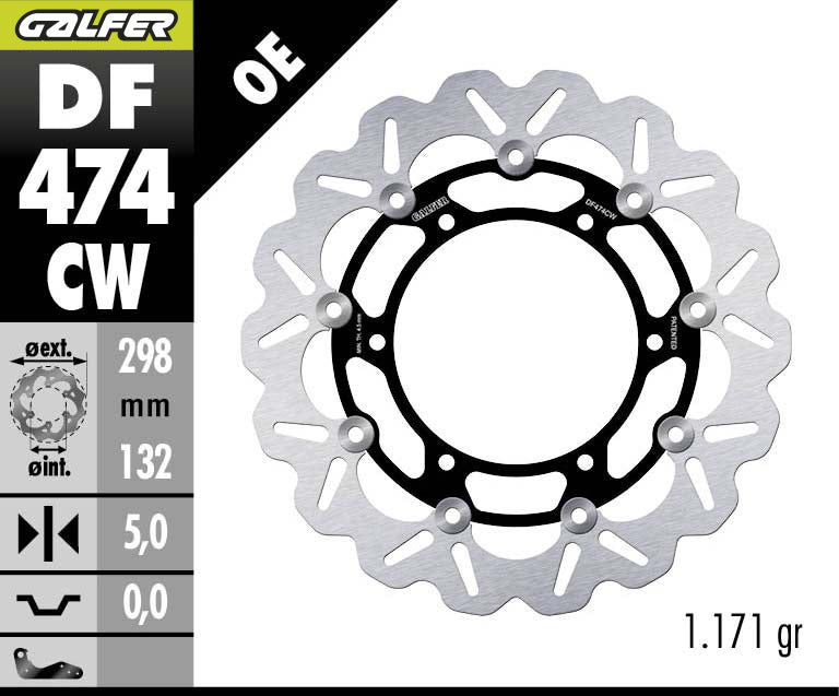DISCO DE FRENO GALFER WAVE W DELANTERO DF474CW