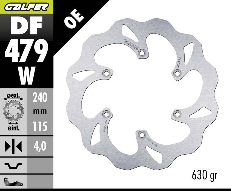 DISCO DE FRENO GALFER WAVE W TRASERO DF479W