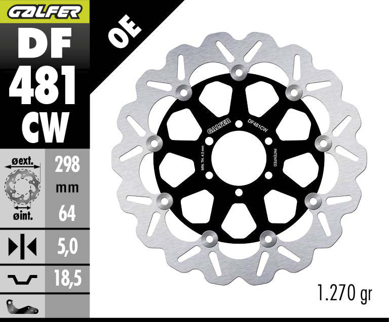 DISCO DE FRENO GALFER WAVE W DF481CW