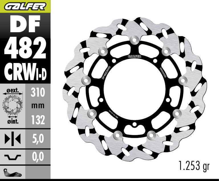 DISCO DE FRENO GALFER WAVE W DELANTERO DF482CRWD