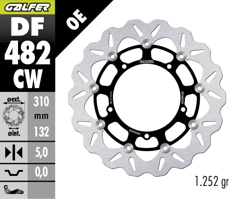 DISCO DE FRENO GALFER WAVE W DELANTERO DF482CW