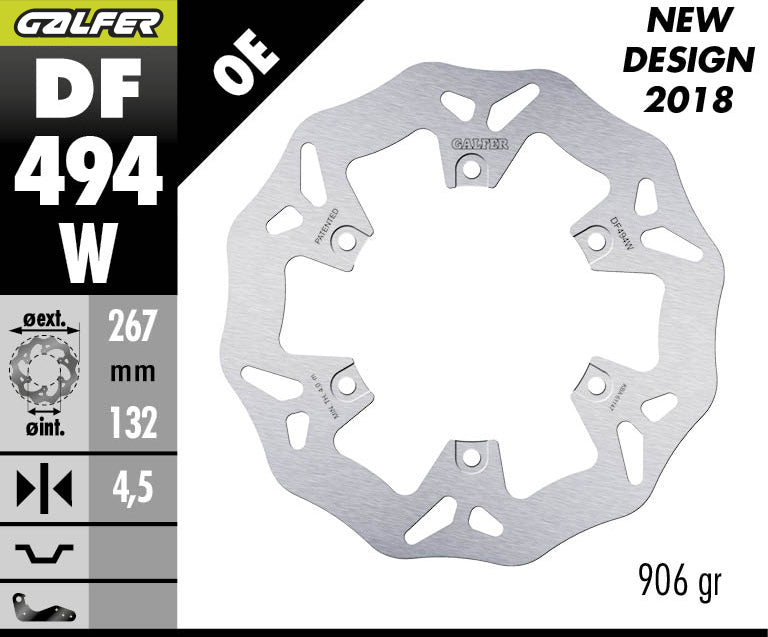 DISCO DE FRENO GALFER WAVE W TRASERO DF494W