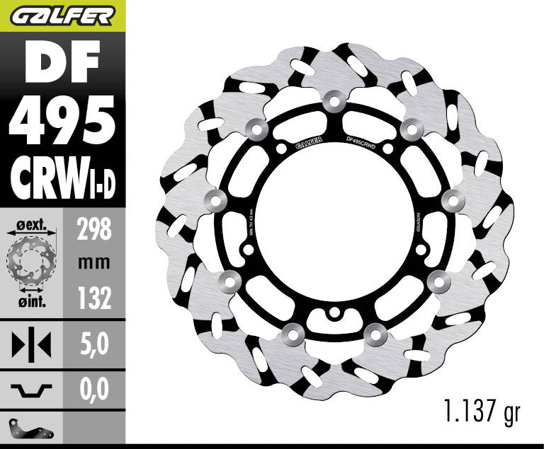 DISCO DE FRENO GALFER WAVE W DELANTERO DF495CRWD