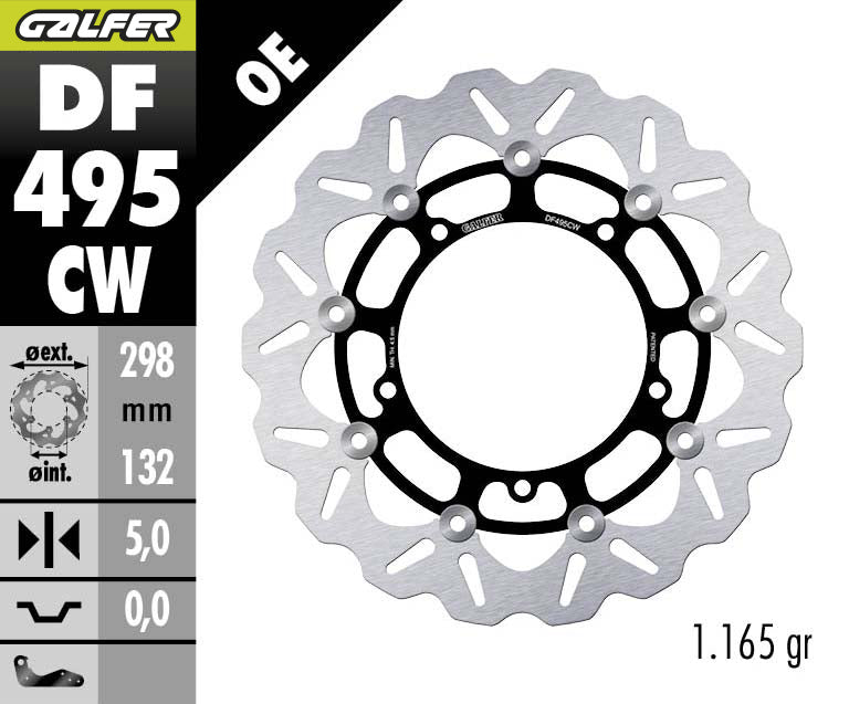 DISCO DE FRENO GALFER WAVE W DELANTERO DF495CW