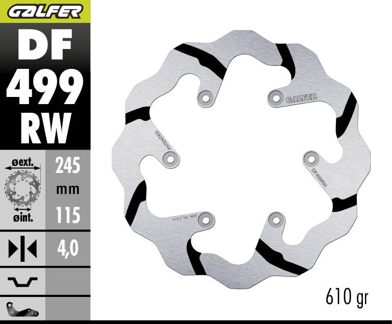 DISCO DE FRENO GALFER WAVE W TRASERO DF499RW