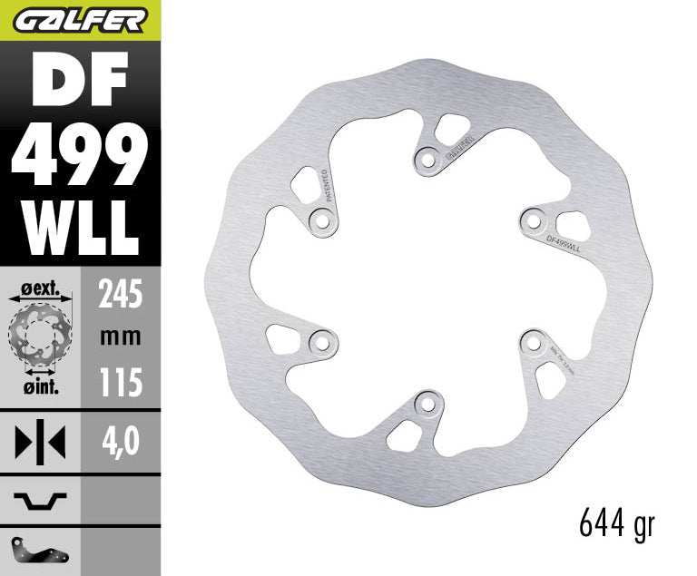 DISCO DE FRENO GALFER WAVE W TRASERO DF499WLL