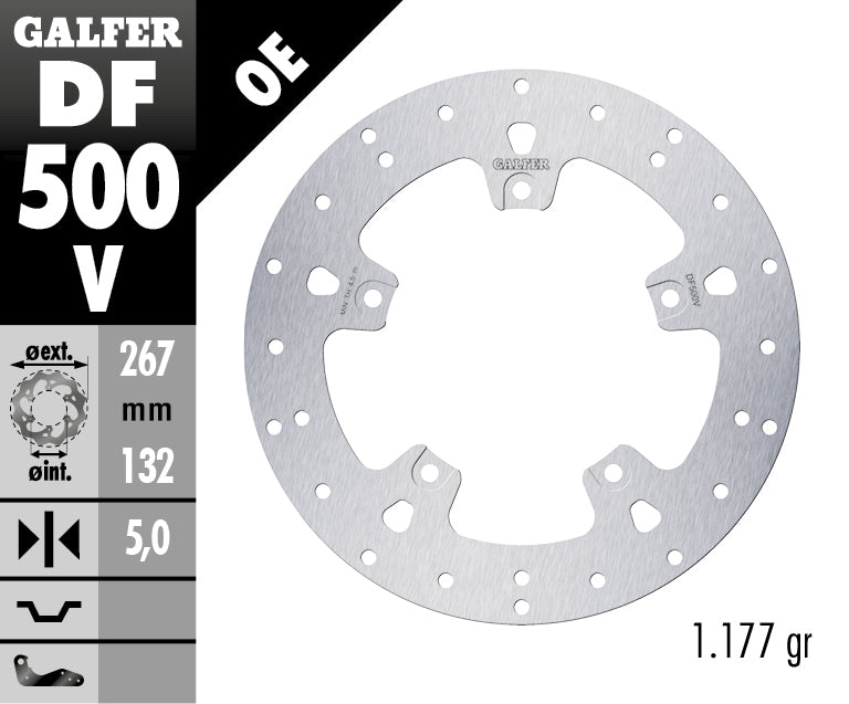 DISCO DE FRENO CIRCULAR GALFER CIRCULAR V DF500V