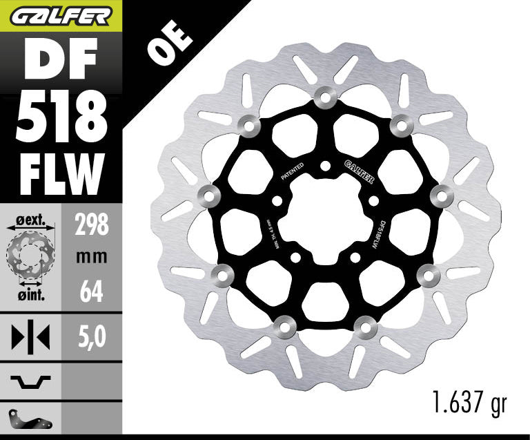 DISCO DE FRENO GALFER WAVE W DF518FLW