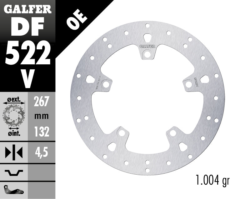 DISCO DE FRENO GALFER CIRCULAR V DELANTERO DF522V