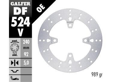 DISCO DE FRENO GALFER CIRCULAR V TRASERO DF524V