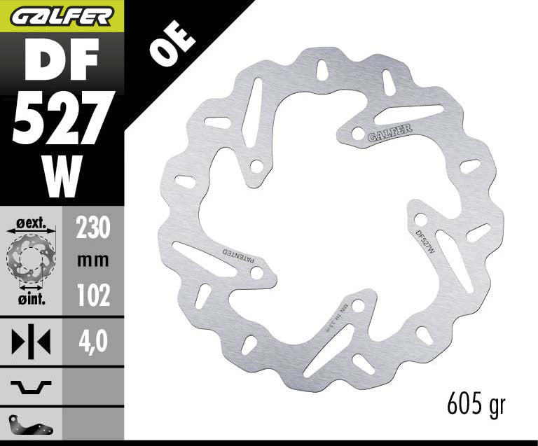 DISCO DE FRENO GALFER WAVE W TRASERO DF527W