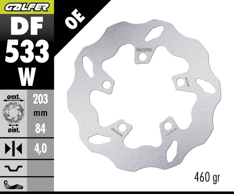 DISCO DE FRENO GALFER WAVE W TRASERO DF533W