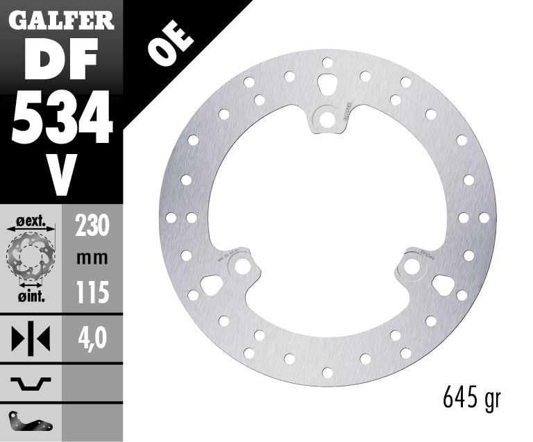 DISCO DE FRENO GALFER CIRCULAR V DELANTERO DF534V