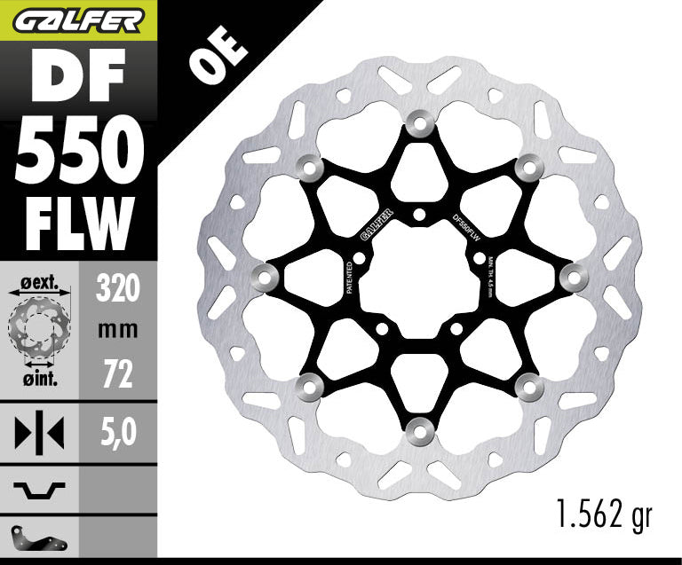 DISCO DE FRENO GALFER WAVE W DELANTERO DF550FLW