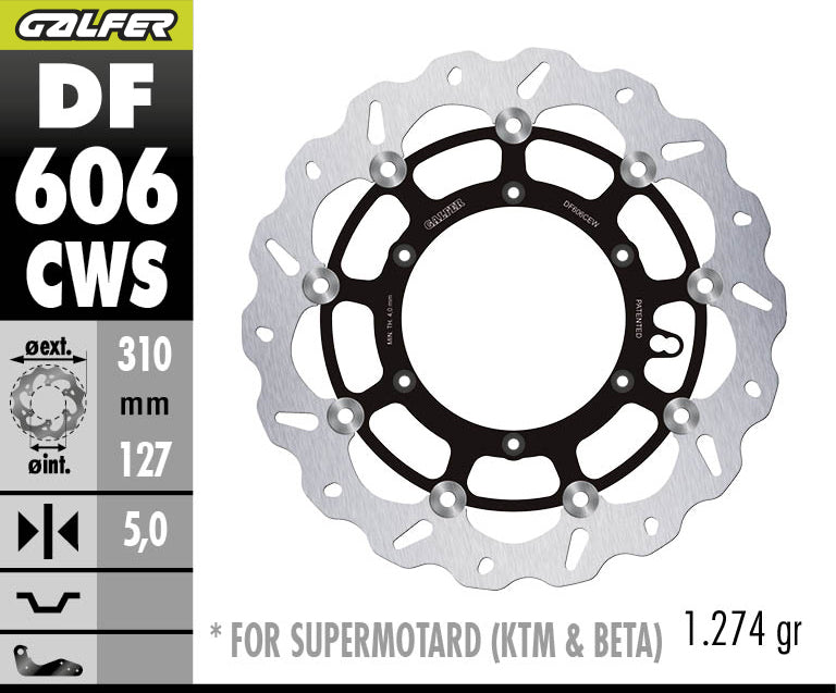 DISCO DE FRENO SOBREDIMENSIONADO GALFER WAVE WS DELANTERO WS DF606CWS