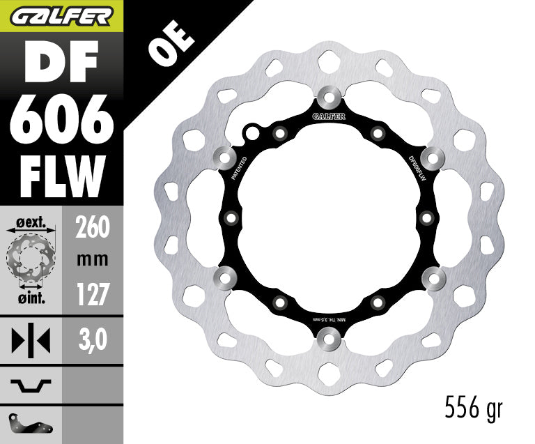 DISCO DE FRENO GALFER WAVE W DELANTERO DF606FLW