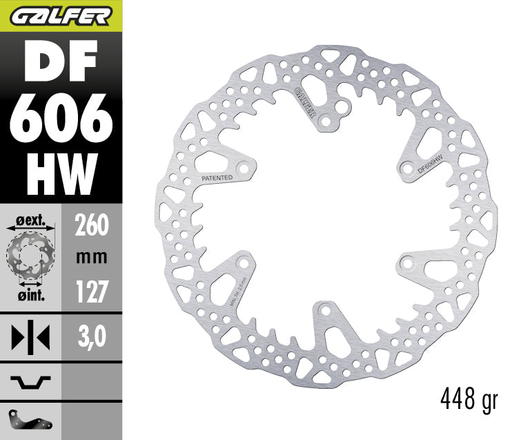 DISCO DE FRENO GALFER WAVE W DELANTERO DF606HW