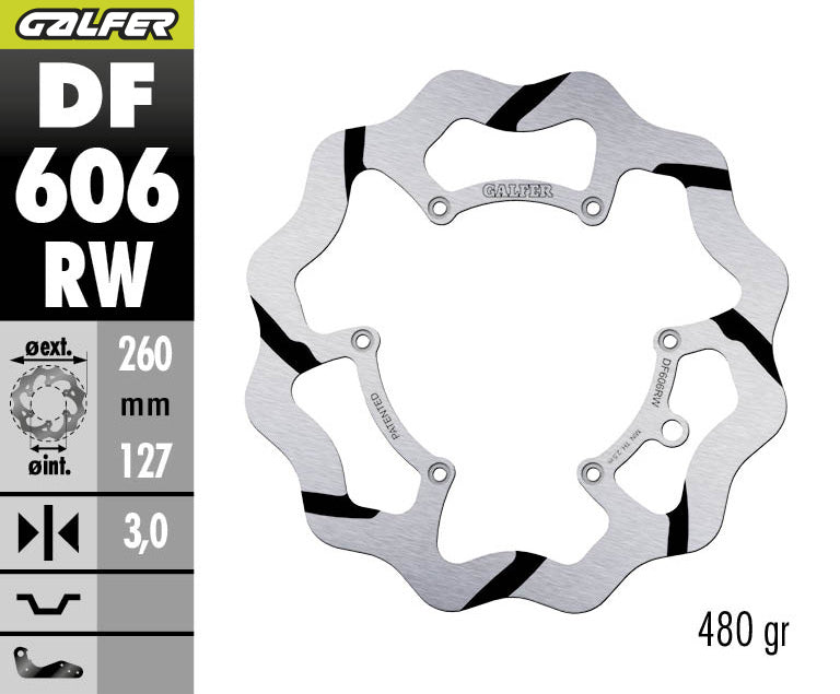 DISCO DE FRENO GALFER WAVE W DELANTERO DF606RW