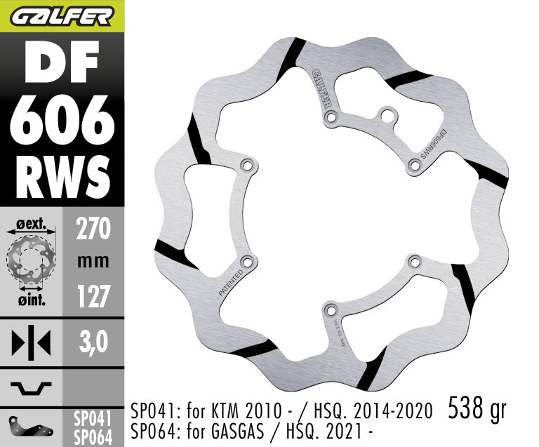 DISCO DE FRENO SOBREDIMENSIONADO GALFER WAVE WS DELANTERO DF606RWS