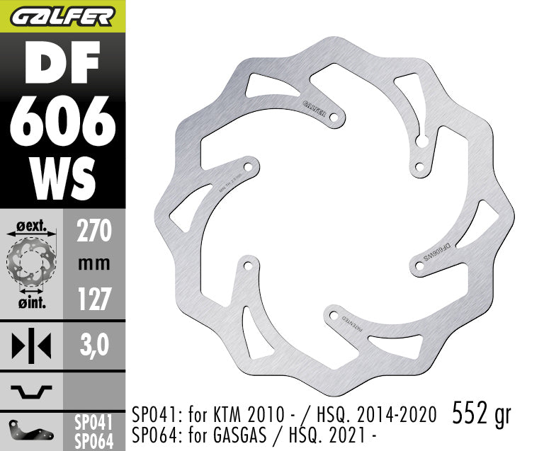 DISCO DE FRENO SOBREDIMENSIONADO GALFER WAVE WS DELANTERO DF606WS