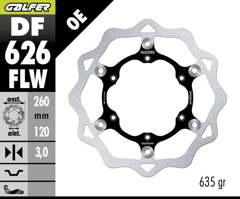 DISCO DE FRENO GALFER WAVE W DELANTERO DF626FLW