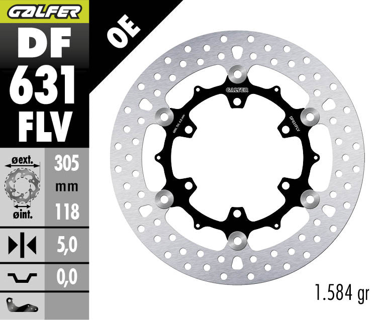 DISCO DE FRENO FLOTANTE GALFER CIRCULAR FLV DELANTERO BMW 1000 GS/R