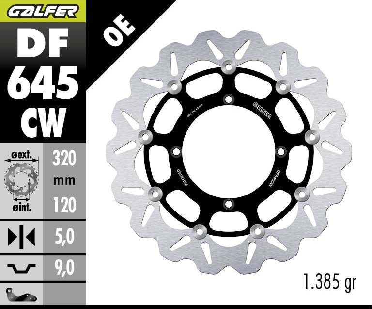 DISCO DE FRENO GALFER WAVE W DELANTERO DF645CW