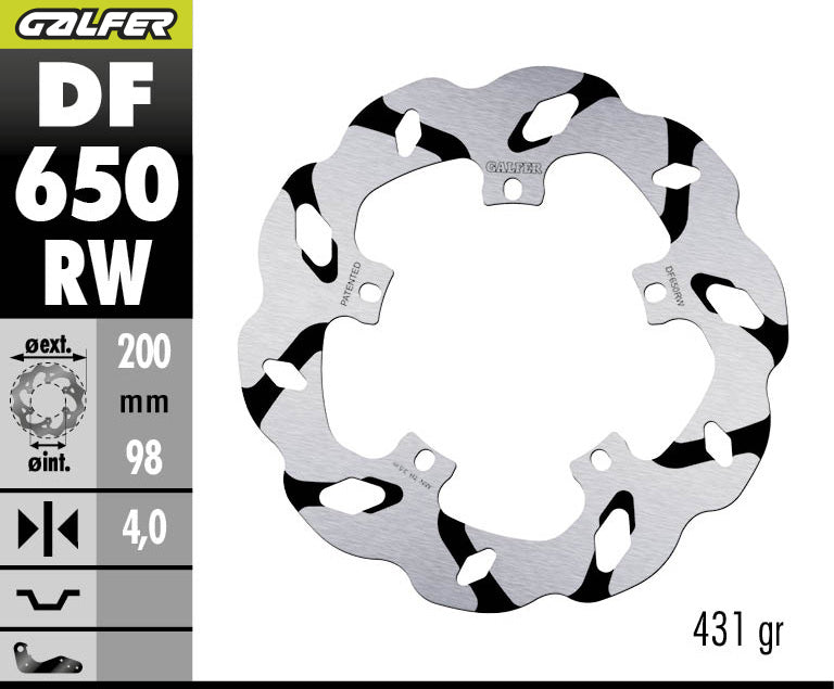 DISCO DE FRENO GALFER WAVE W DF650RW
